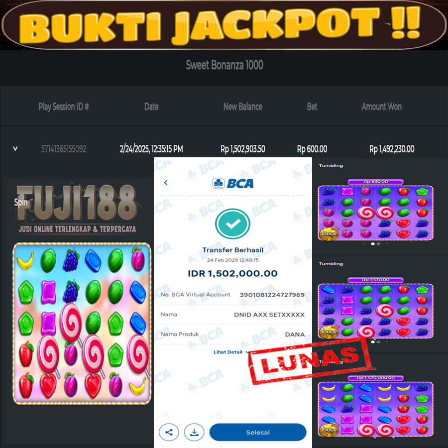 Bukti Kemenangan Sweet Bonanza 1000