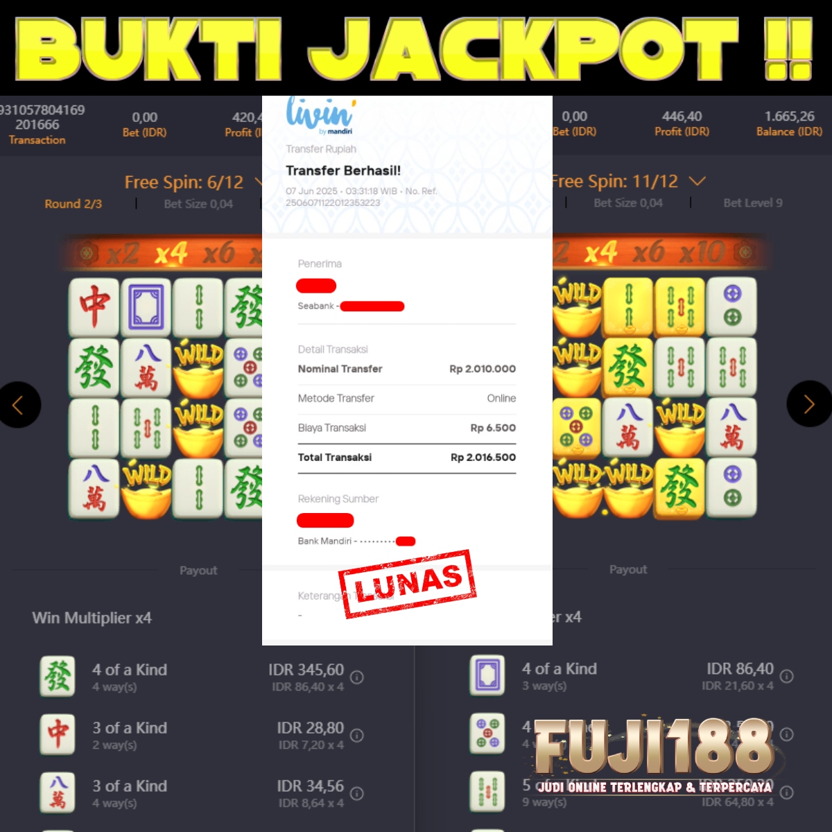 Bukti Kemenangan MAHJONG WAYS  – PG SOFT