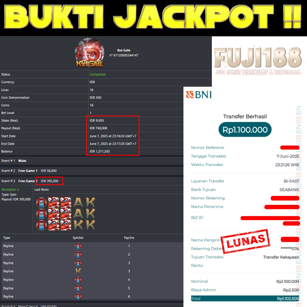 Bukti Kemenangan KOI GATE – HABANERO