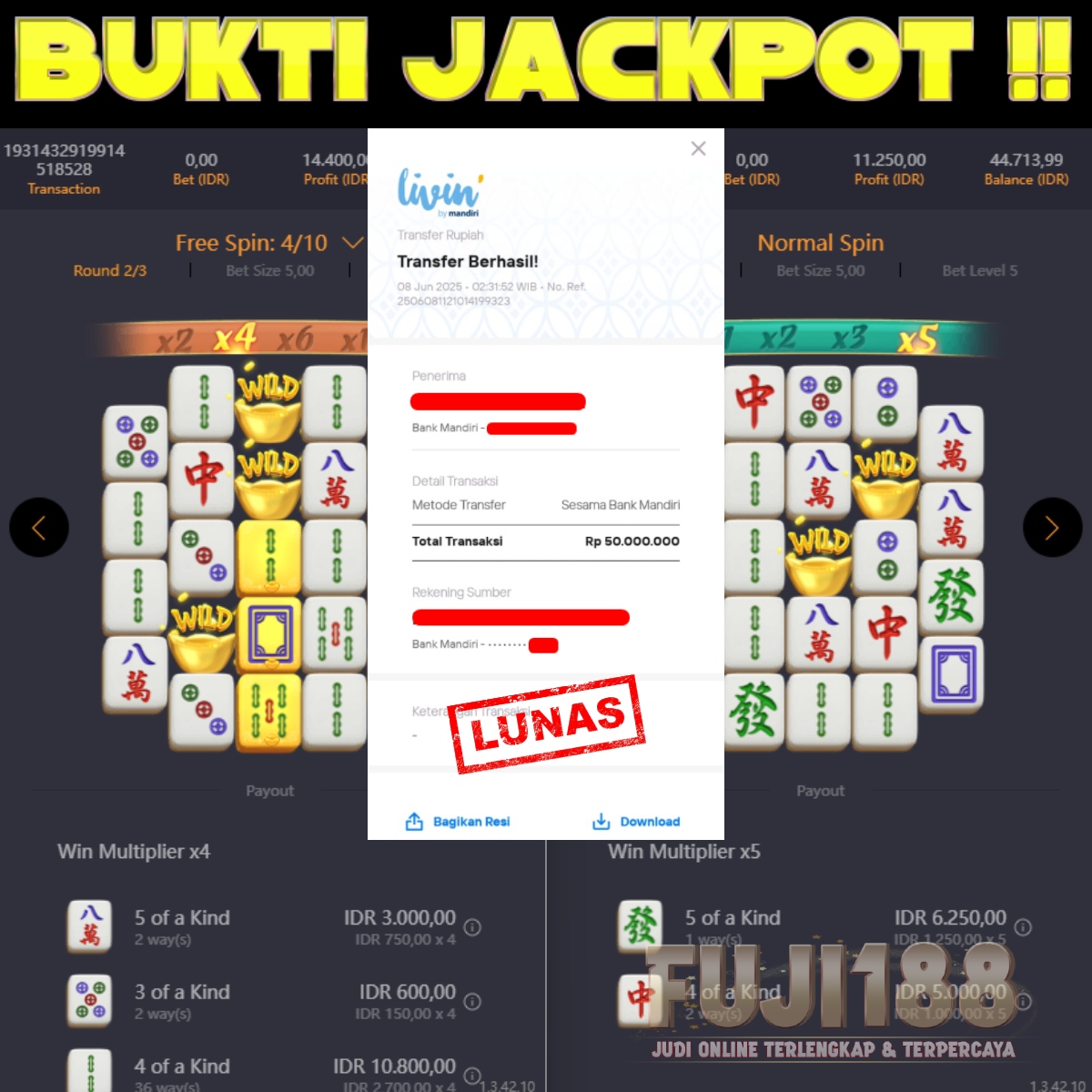 Bukti Kemenangan MAHJONG WAYS 2 – PG SOFT
