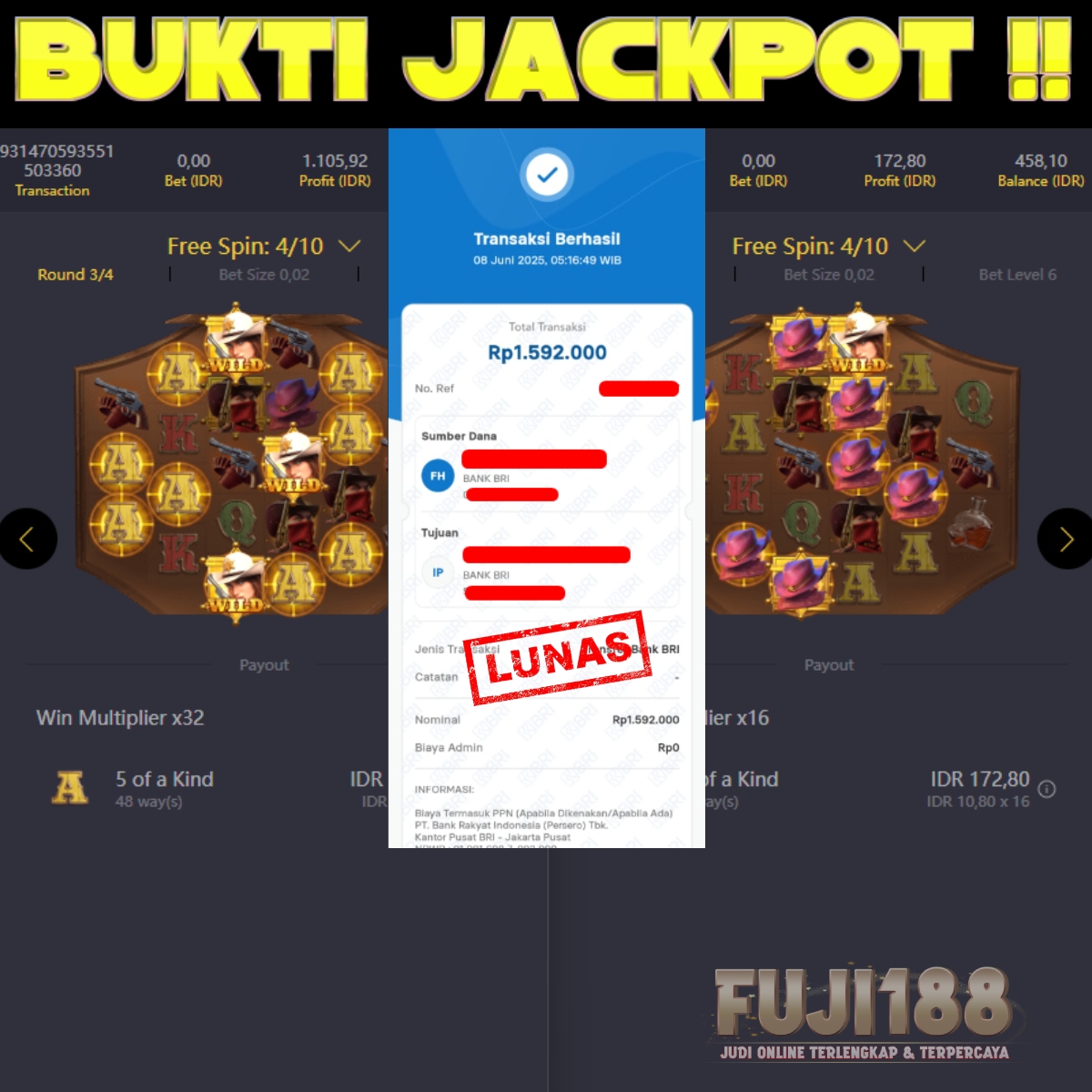 Bukti Kemenangan WILD BOUNTY SHOWDOWN – PG SOFT
