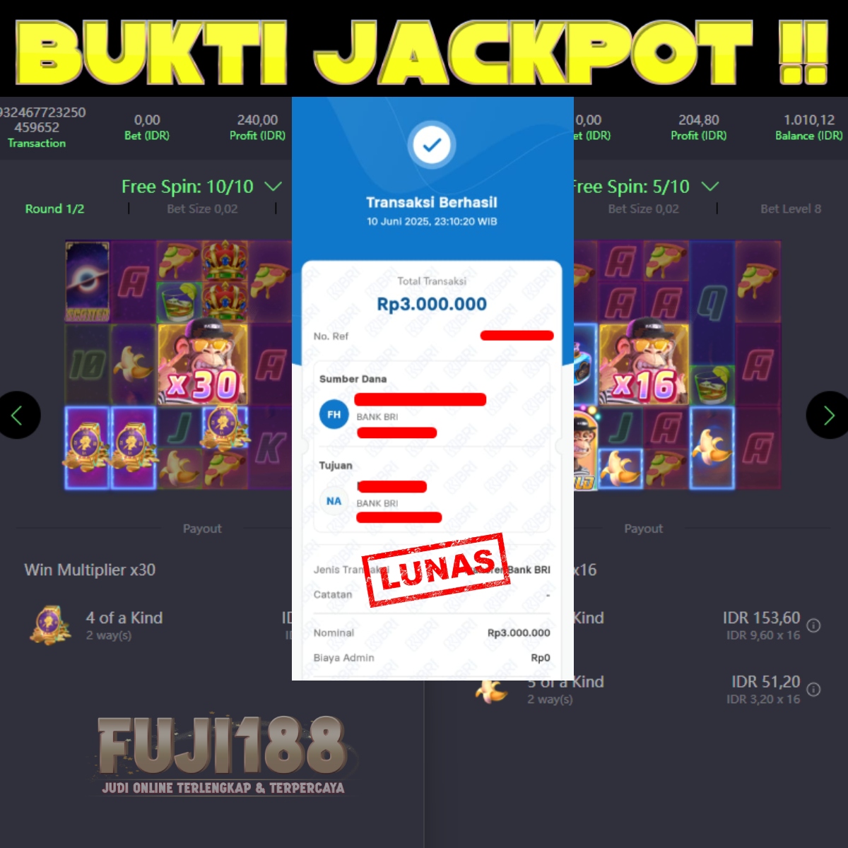 Bukti Kemenangan Wild Ape – PG SOFT
