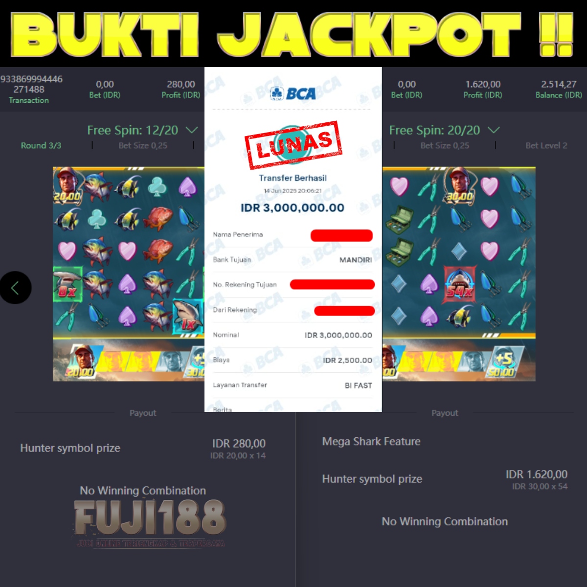 Bukti Kemenangan Shark Bounty – PG SOFT