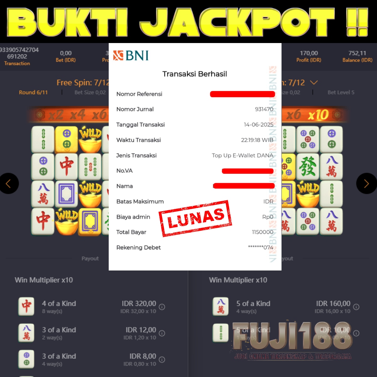 Bukti Kemenangan MAHJONG WAYS – PG SOFT