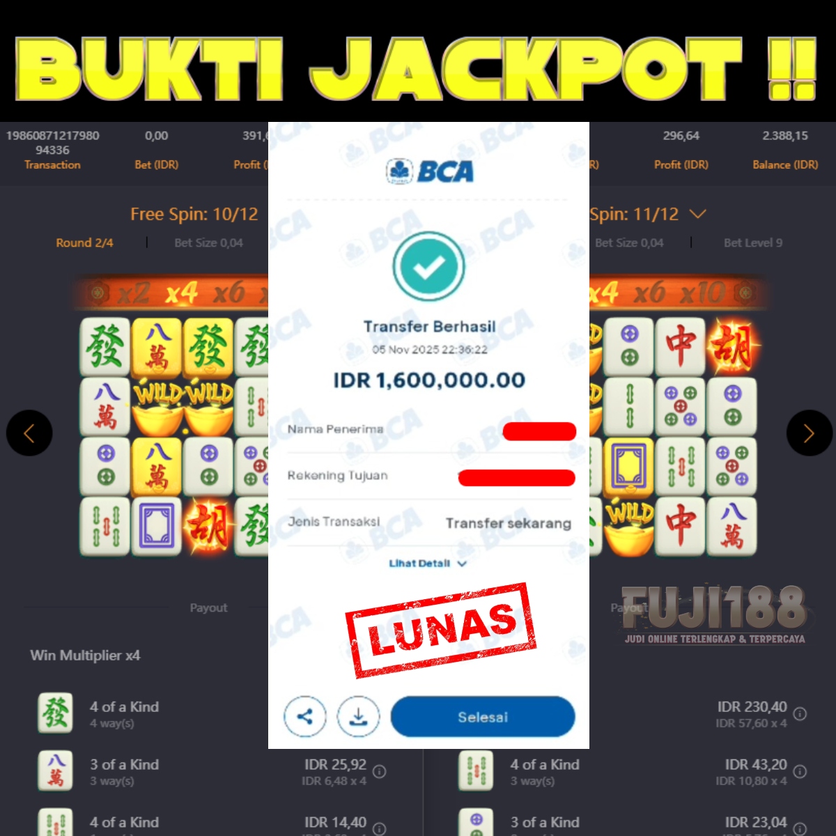 Bukti Kemenangan MAHJONG WAYS