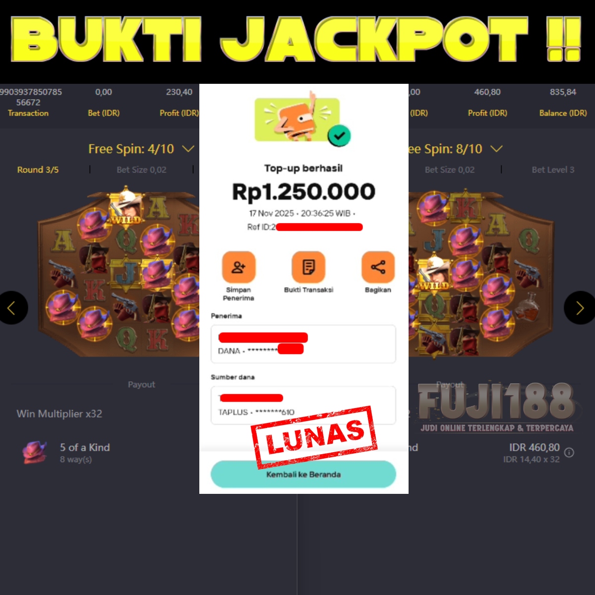 Bukti Kemenangan WILD BOUNTY SHOWDOWN