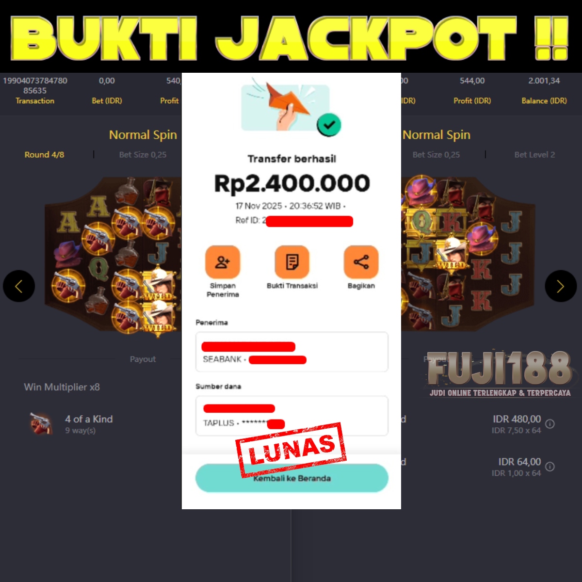 Bukti Kemenangan WILD BOUNTY SHOWDOWN