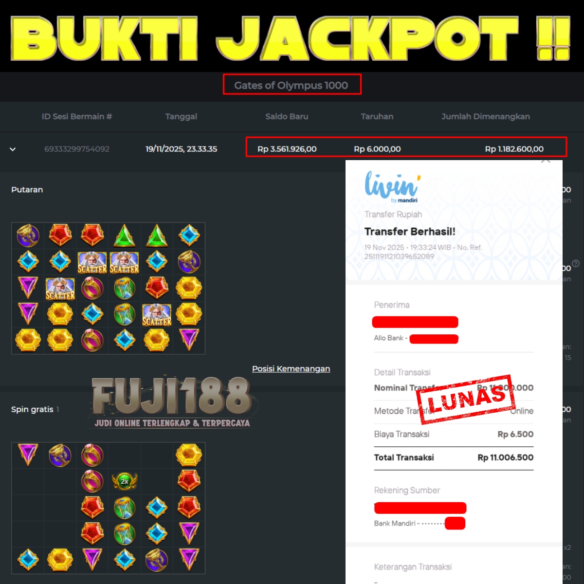 Bukti Kemenangan Gates of Olympus 1000