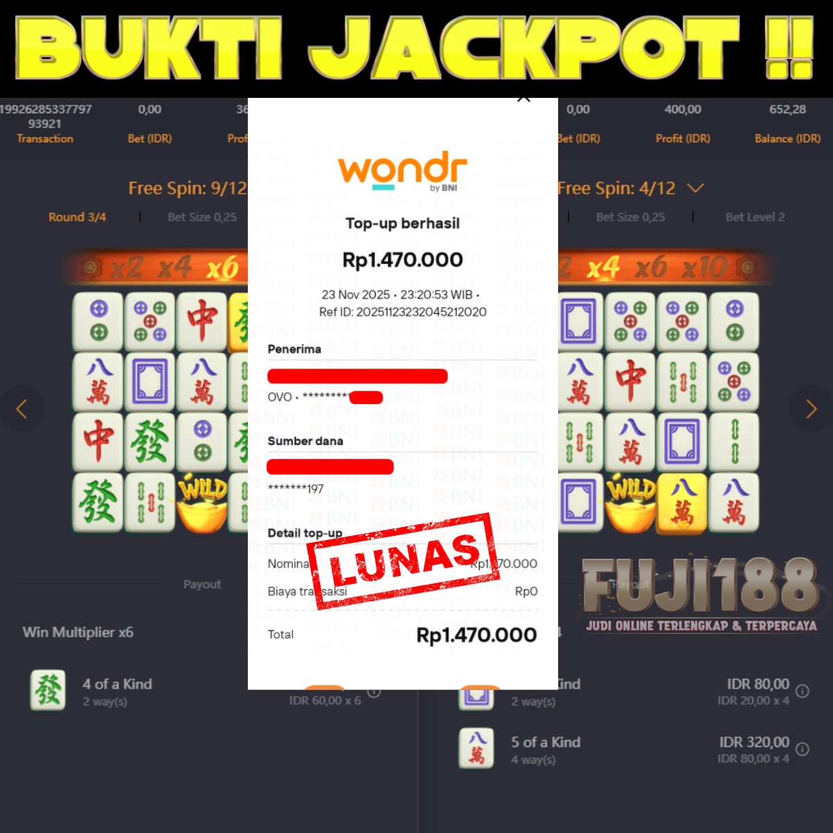 Bukti Kemenangan MAHJONG WAYS