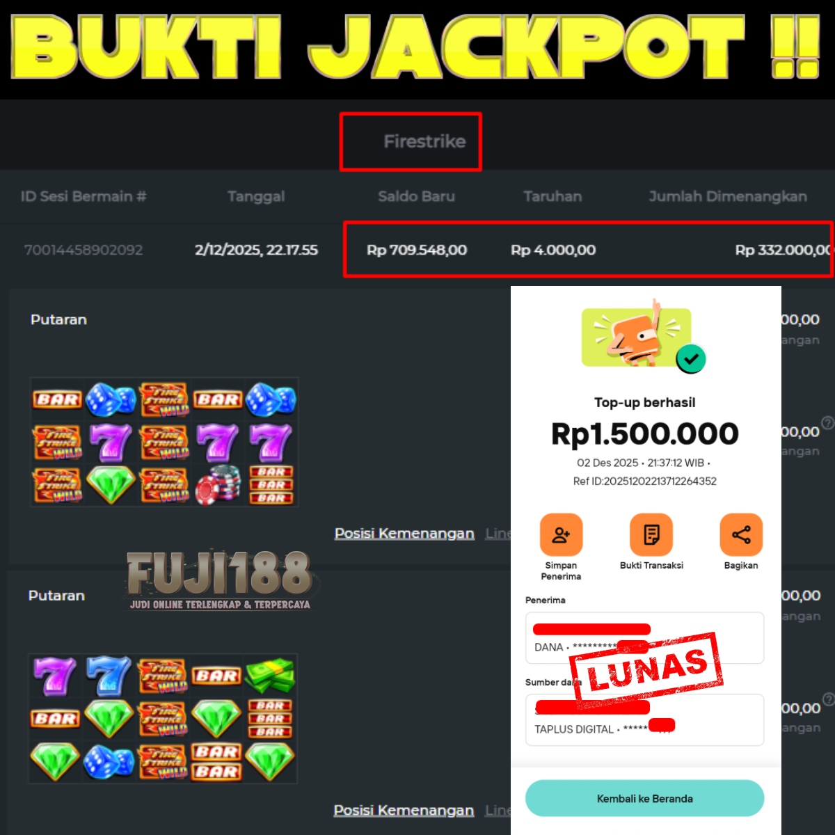 Bukti Kemenangan Firestrike – PRAGMATIC PLAY