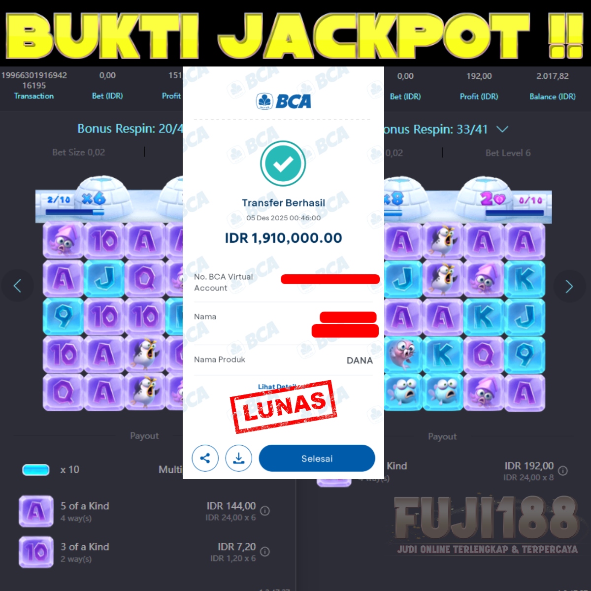 Bukti Kemenangan The Great Icescape – PG SOFT