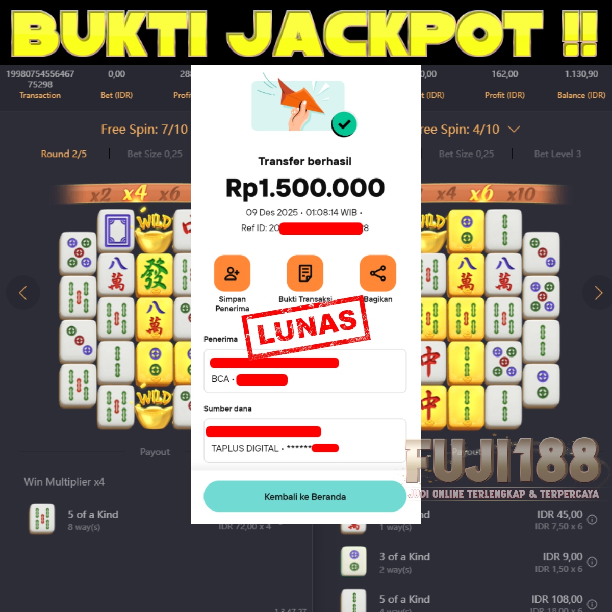 Bukti Kemenangan MAHJONG WAYS 2 – PG SOFT