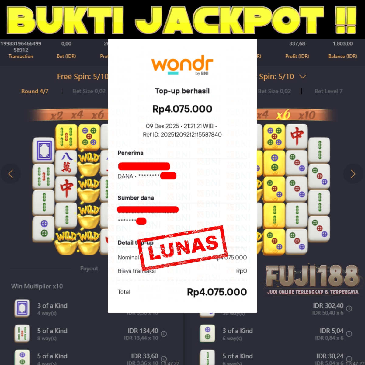 Bukti Kemenangan MAHJONG WAYS 2 – PG SOFT