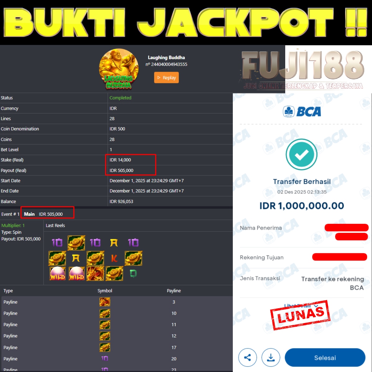 Bukti Kemenangan LAUGHING BUDDHA