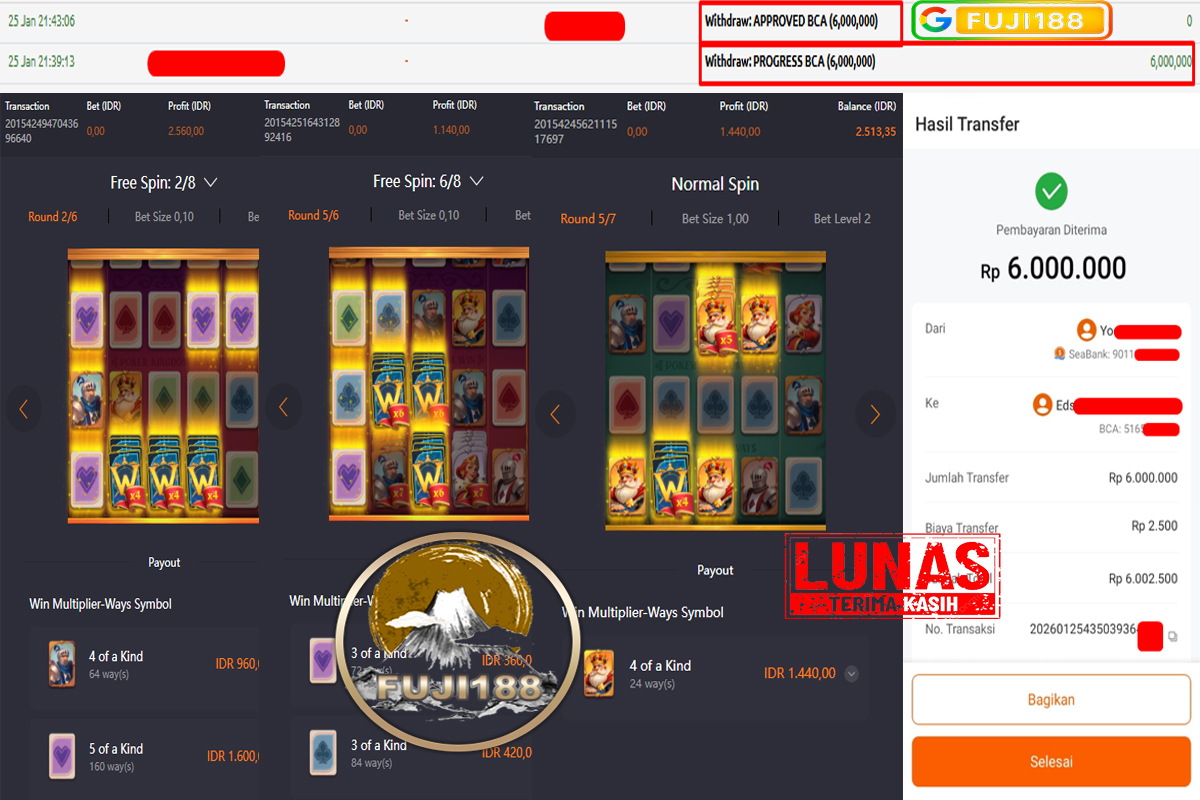Bukti Kemenangan poker kingdom win